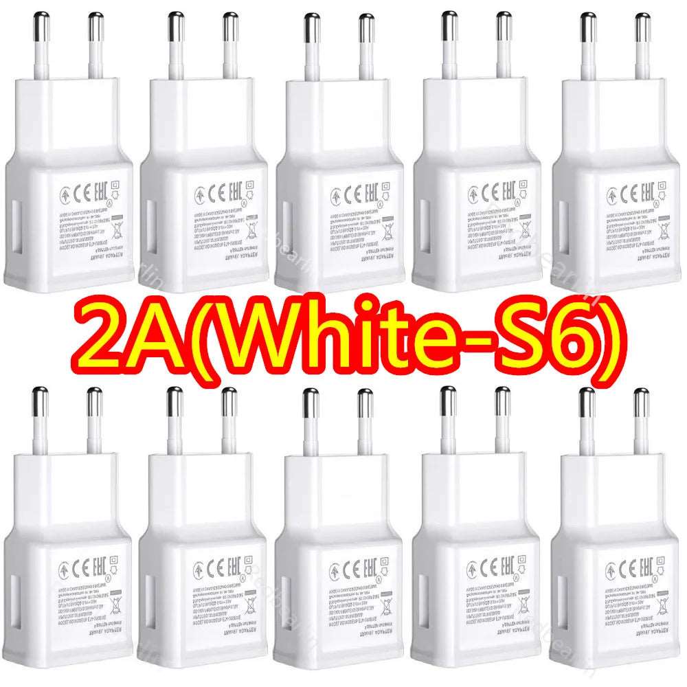 10pcs 5V 2A Eu US USB Wall Charger Phone Charger Plug For Samsung S10 S20 S23 S24 Note 10 Htc Xiaomi Huawei - Gym&Gadgets