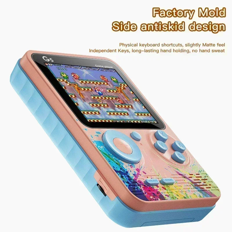 G5 Retro Handheld Game Console with 500 Classic Games 3.0Inch Screen Portable Gamepad Macaron Color 1020mAH Rechargeable Battery - Gym&Gadgets