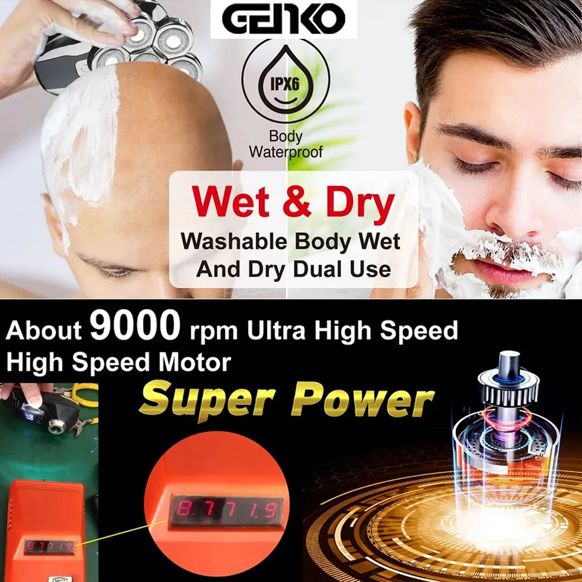 GENKO New Electric Shaver For Men High Quality 7D Independently .