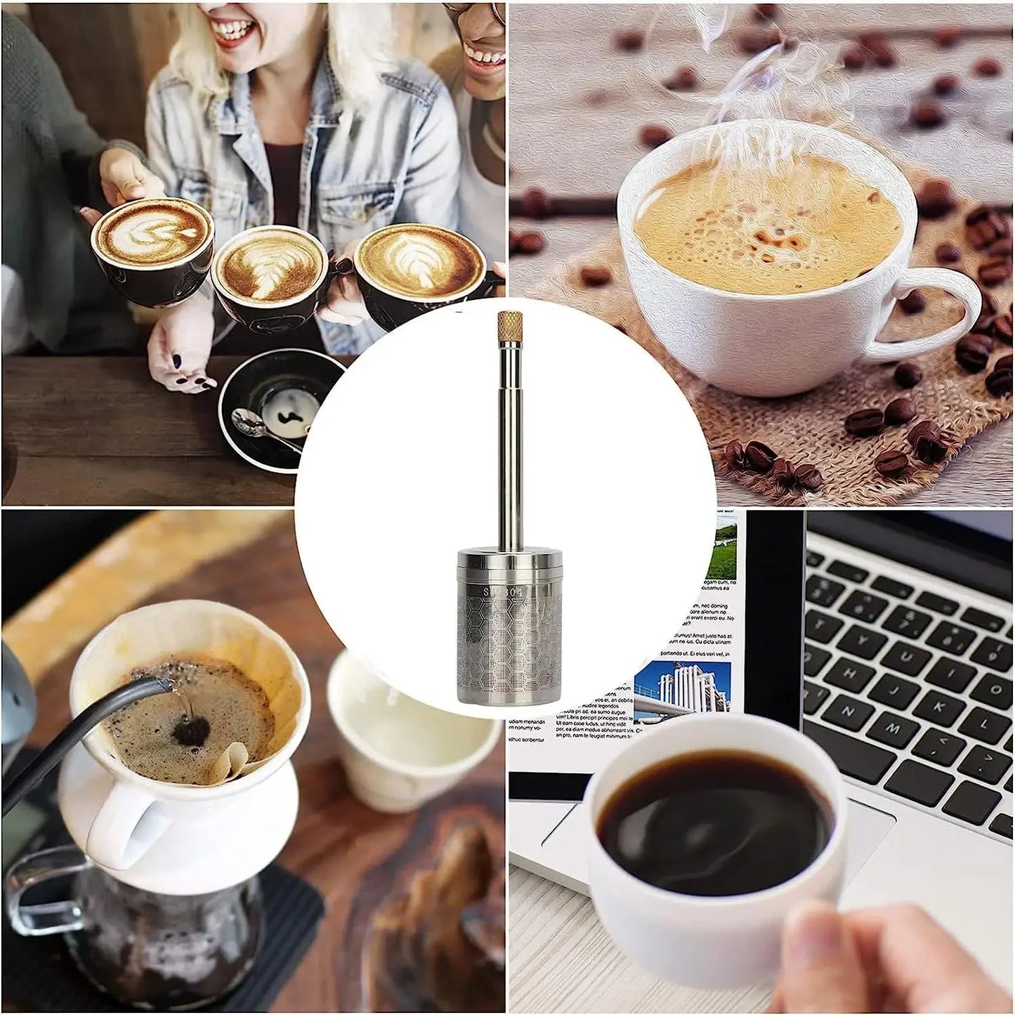 1Pcs Portable Pressing Coffee Latte Tea Release Mixer Tools.