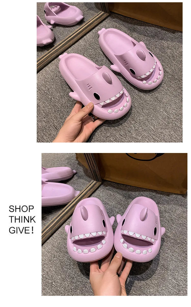 New Shark Slippers for Female Men Shoes Shark Flip Flops.