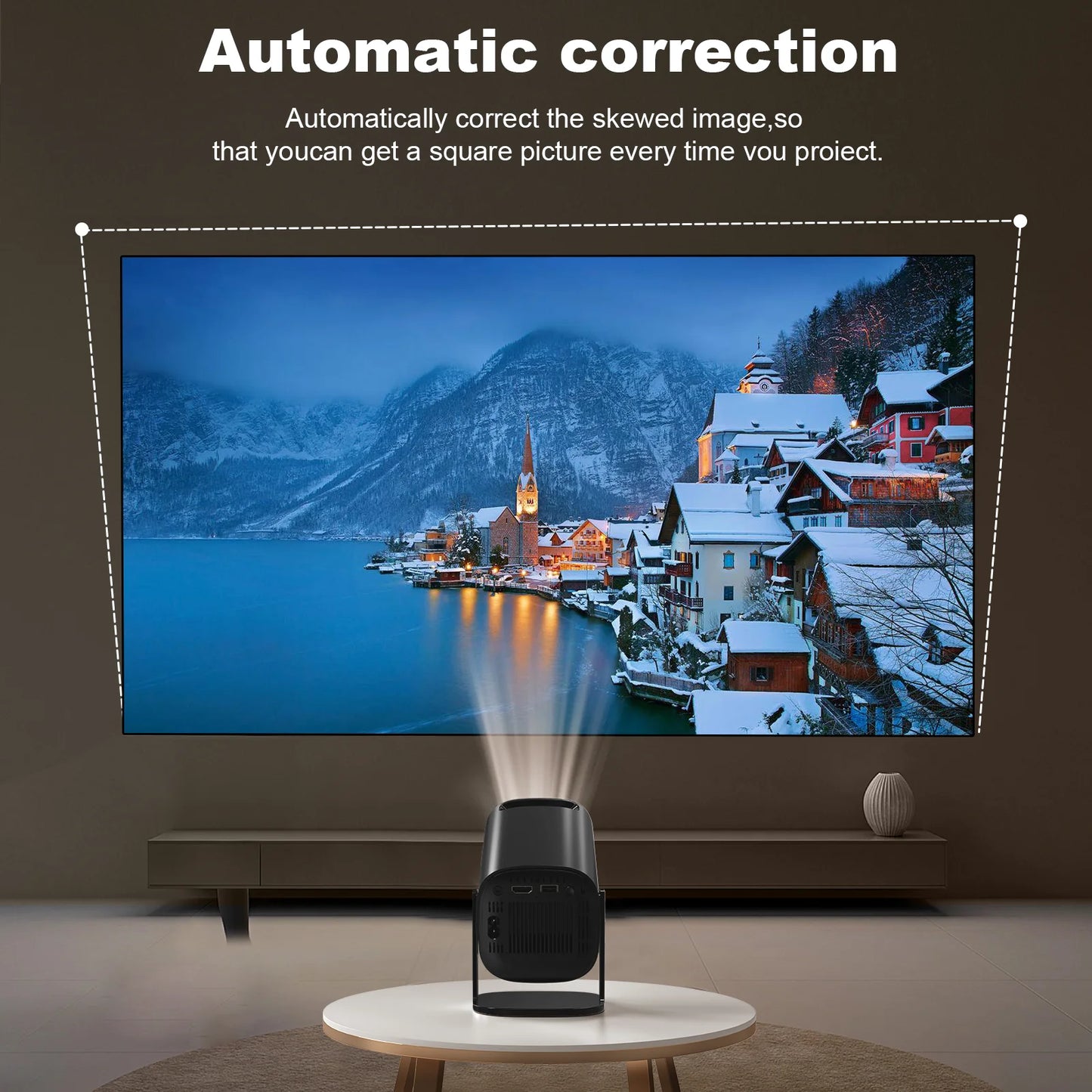 HONGTOP Mini Projector Android 11 WiFi6 Support 4K 1080P Projector 2.4G&5G WiFi 1280*720P Smart Home Cinema Portable Projector - Gym&Gadgets