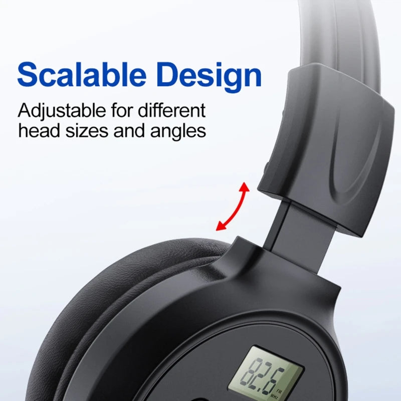 Portable Personal FM Radio Rechargeable Headphone Ear Muffs Foldable Design LCD Display FM Radio Headset Scalable Design - Gym&Gadgets