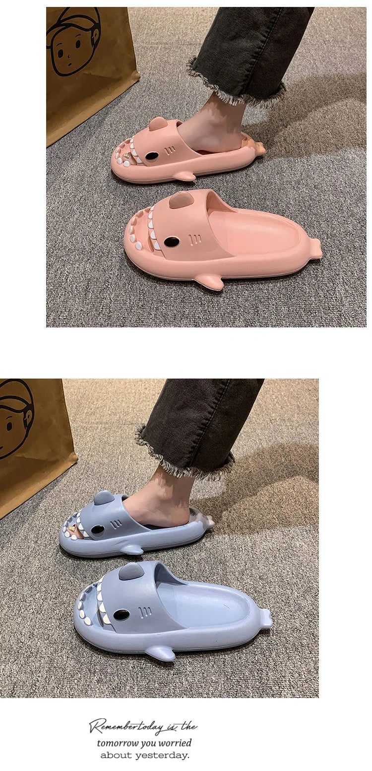 New Shark Slippers for Female Men Shoes Shark Flip Flops.