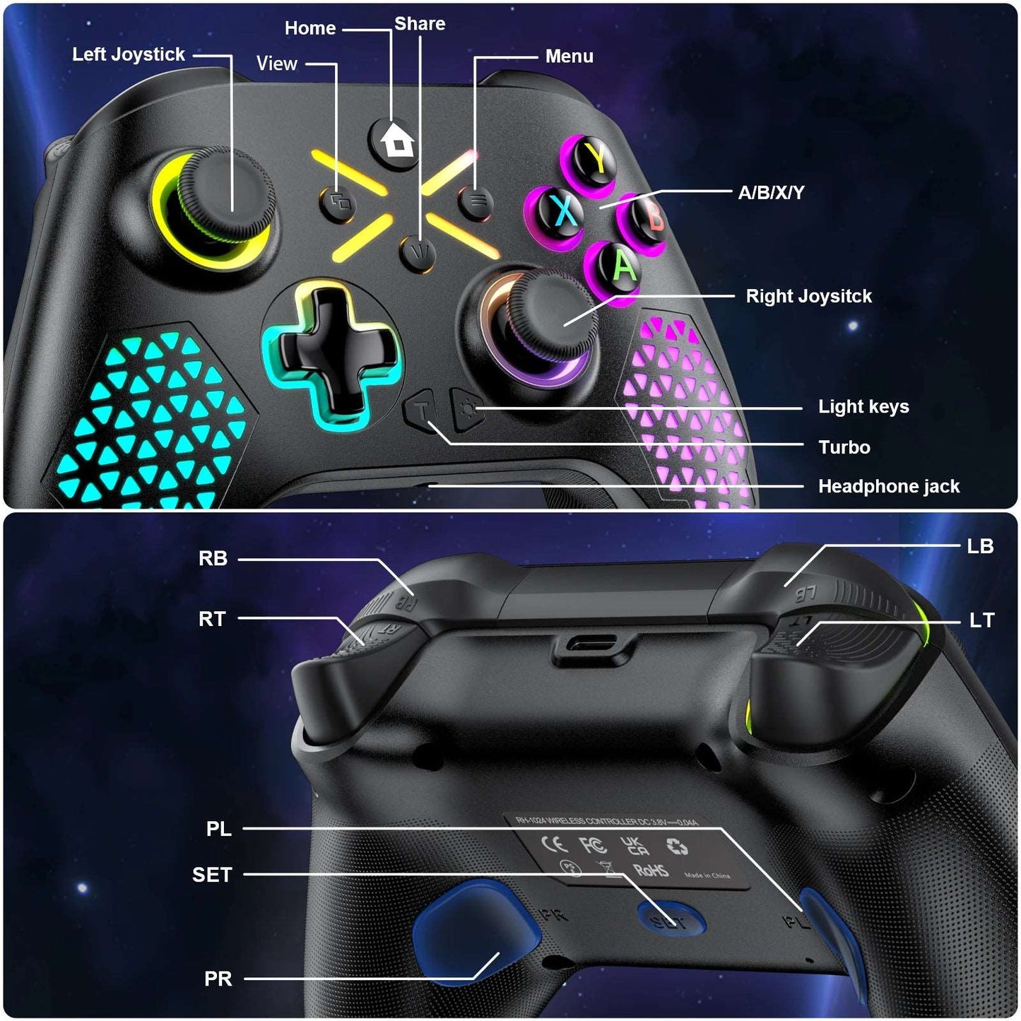 2.4G Wireless Gamepad For Xbox One ,Xbox Seris S ,Xbox Series X Console Win10 Dual Vibra With Six Axis Gyroscope Game Controller - Gym&Gadgets