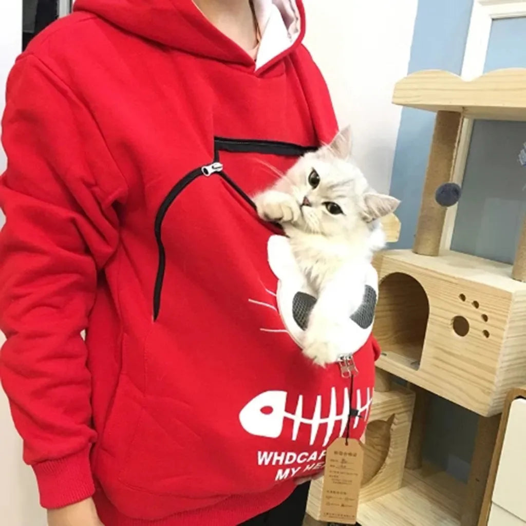 Sweatshirt Cat Lovers Hoodie Kangaroo Dog Pet Paw Pullovers Cuddle Pouch Sweatshirt Pocket Animal Ear Hooded Dropshipping - Gym&Gadgets