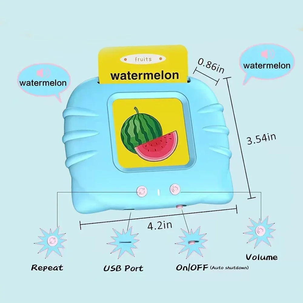 Early Education Flash Card Machine Learning Talking Language English Electronic .