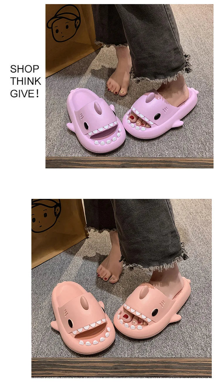 New Shark Slippers for Female Men Shoes Shark Flip Flops.