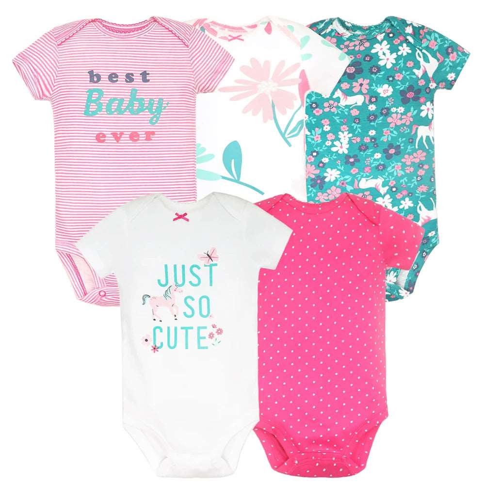 5pcs/lot Baby Bodysuit Fashion Girl Clothes Cotton Newborn Baby Boy. - Gym&Gadgets