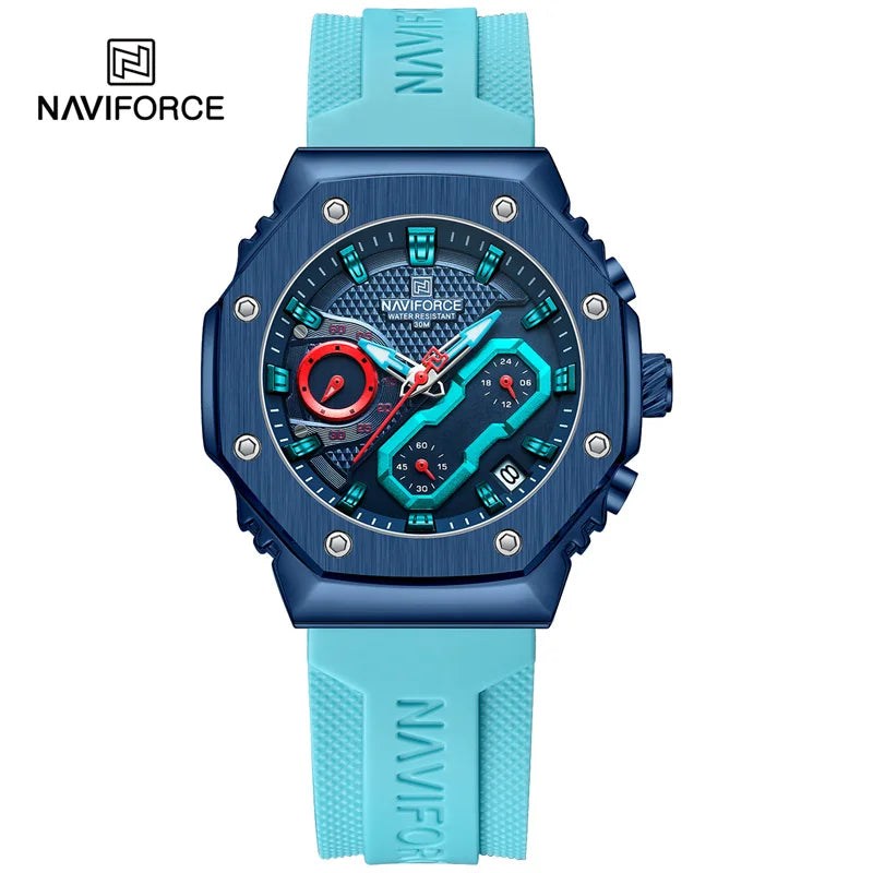 NAVIFORCE Fashion Sport Lover's Watches for Men and Women Silicone Strap Military Waterproof High Quality Couple Wrist watches - Gym&Gadgets