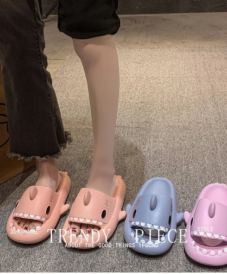 New Shark Slippers for Female Men Shoes Shark Flip Flops.