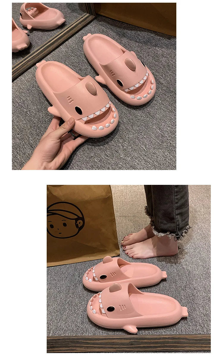 New Shark Slippers for Female Men Shoes Shark Flip Flops.