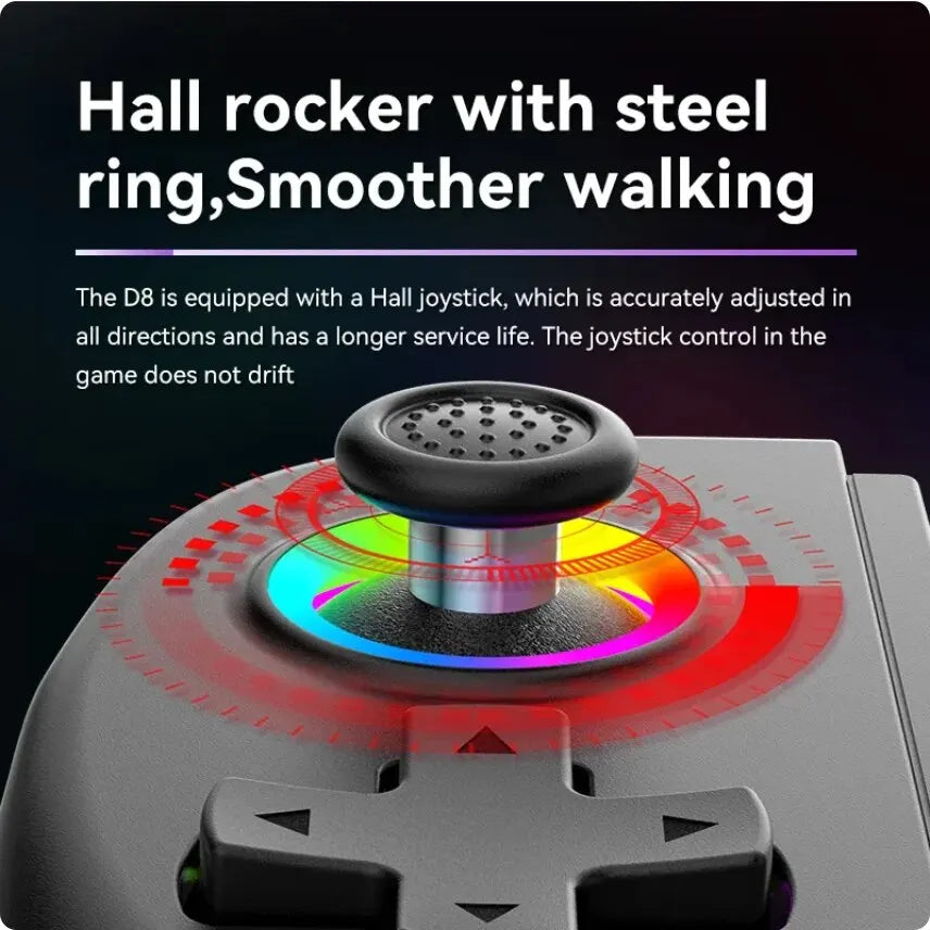 D8 Telescopic Gamepad Controller Joystick Turbo 6-axis Gyro Vibration Wireles Bluetooth.