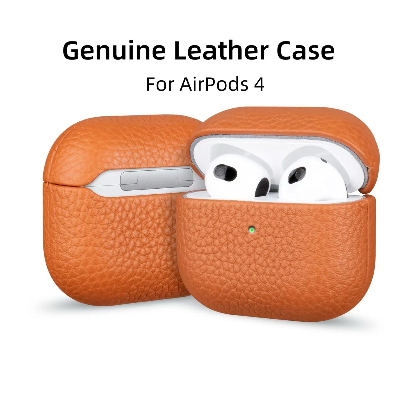 Leather Case For AirPods 4 Business Earphone Cases For Apple AirPods 4 4th Generation 2024 Cover Headset Shell MagSafe Case - Gym&Gadgets