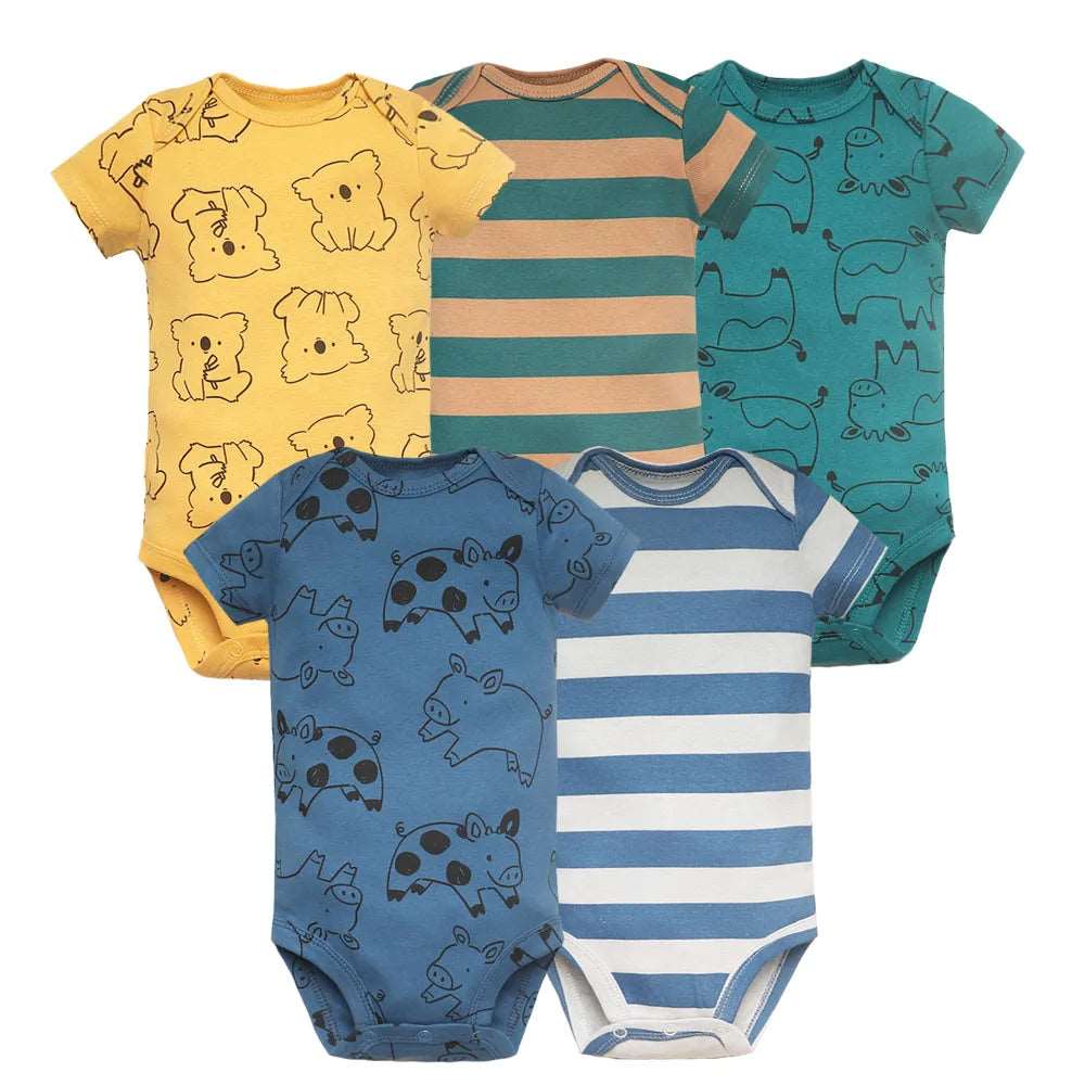 5pcs/lot Baby Bodysuit Fashion Girl Clothes Cotton Newborn Baby Boy. - Gym&Gadgets