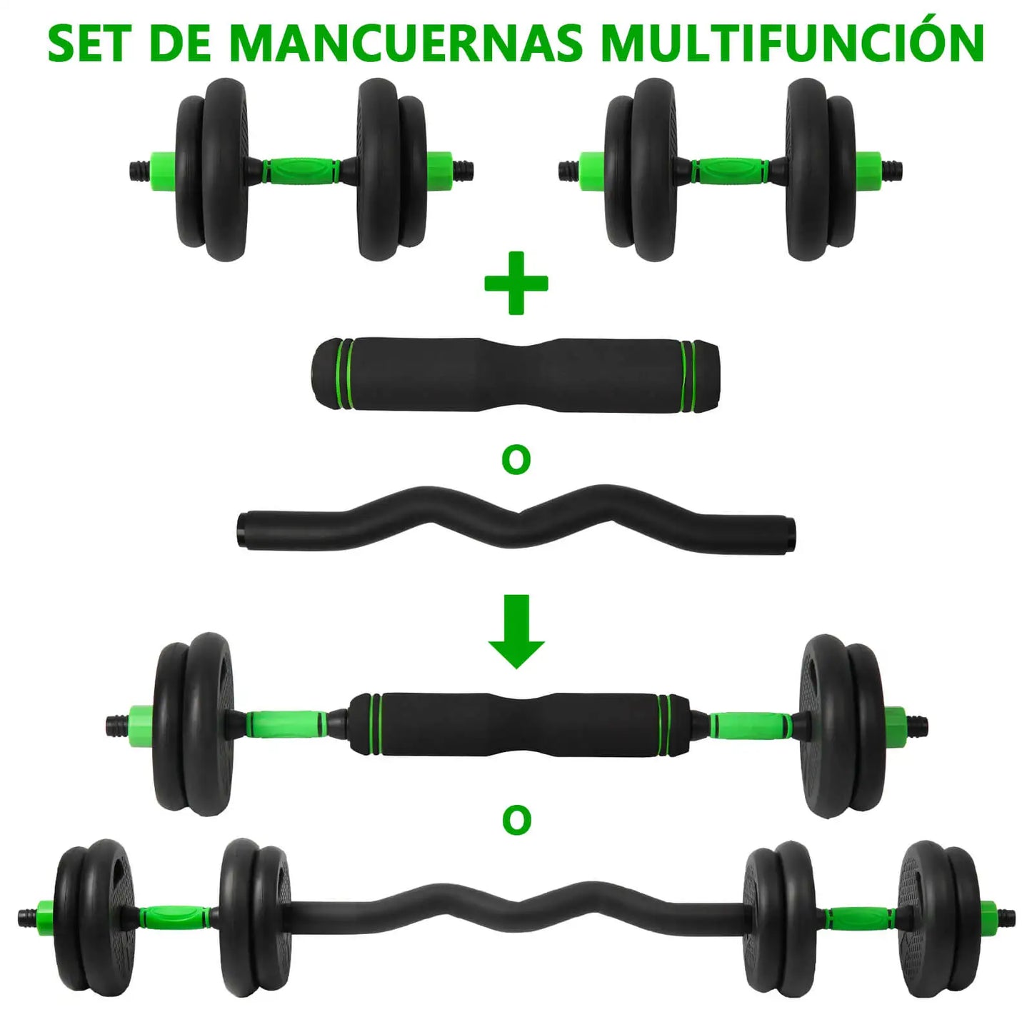 Multi-functional Adjustable Dumbbell Set with Optional Handle for KETTLEBELL, Straight CURL Bar, ABDOMINAL Wheel, Push-ups, Fast Shipping from Europe - Gym&Gadgets