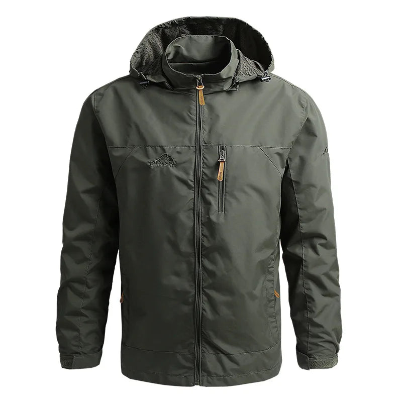 Windbreaker Men Tactical Jacket Waterproof Outdoor Hooded Coat Sport.