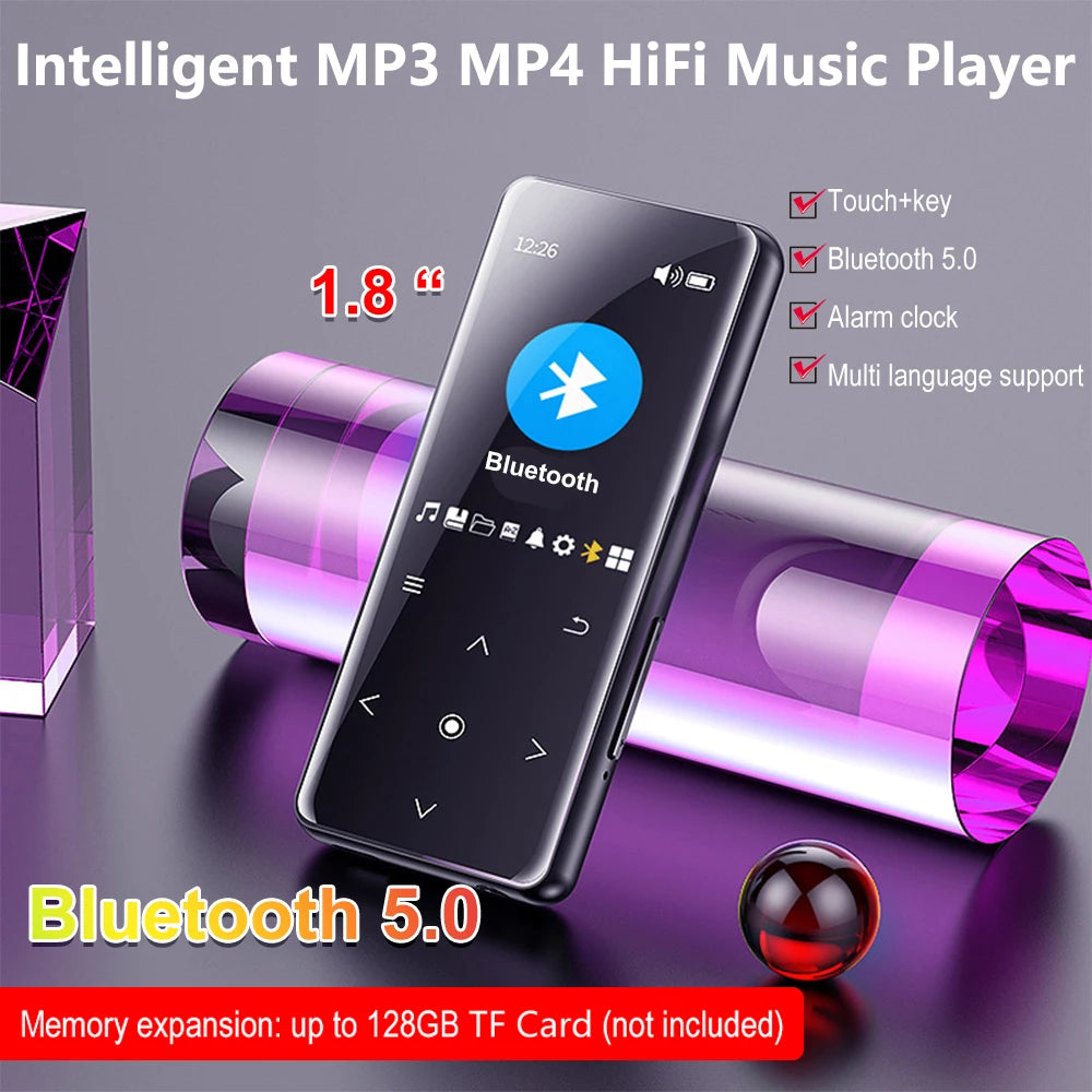 Portable MP3 Player Bluetooth 5.0 MP4 Player HiFi Lossless Music Player Video Playback With FM Radio Recording For Walkman New - Gym&Gadgets