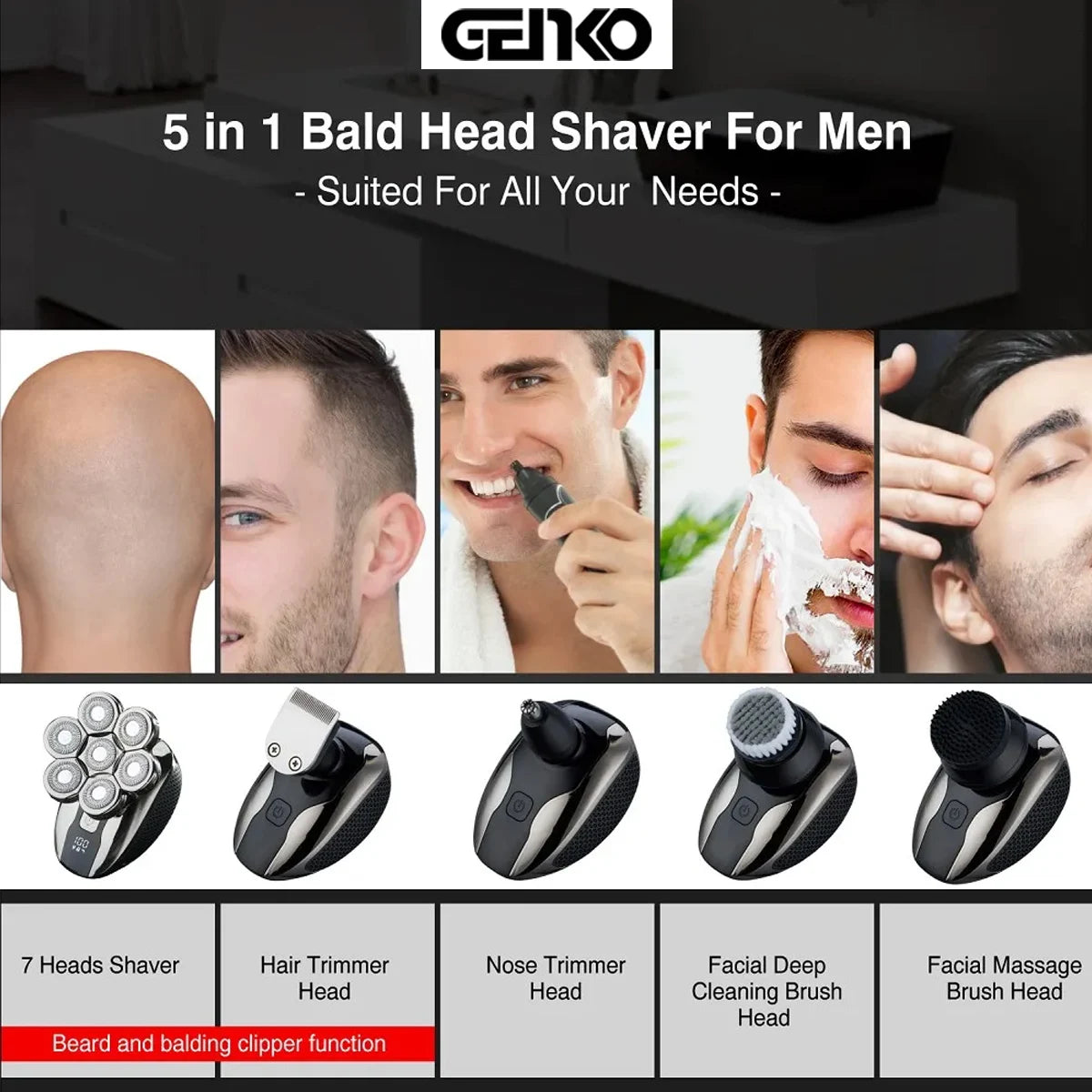 GENKO New Electric Shaver For Men High Quality 7D Independently .