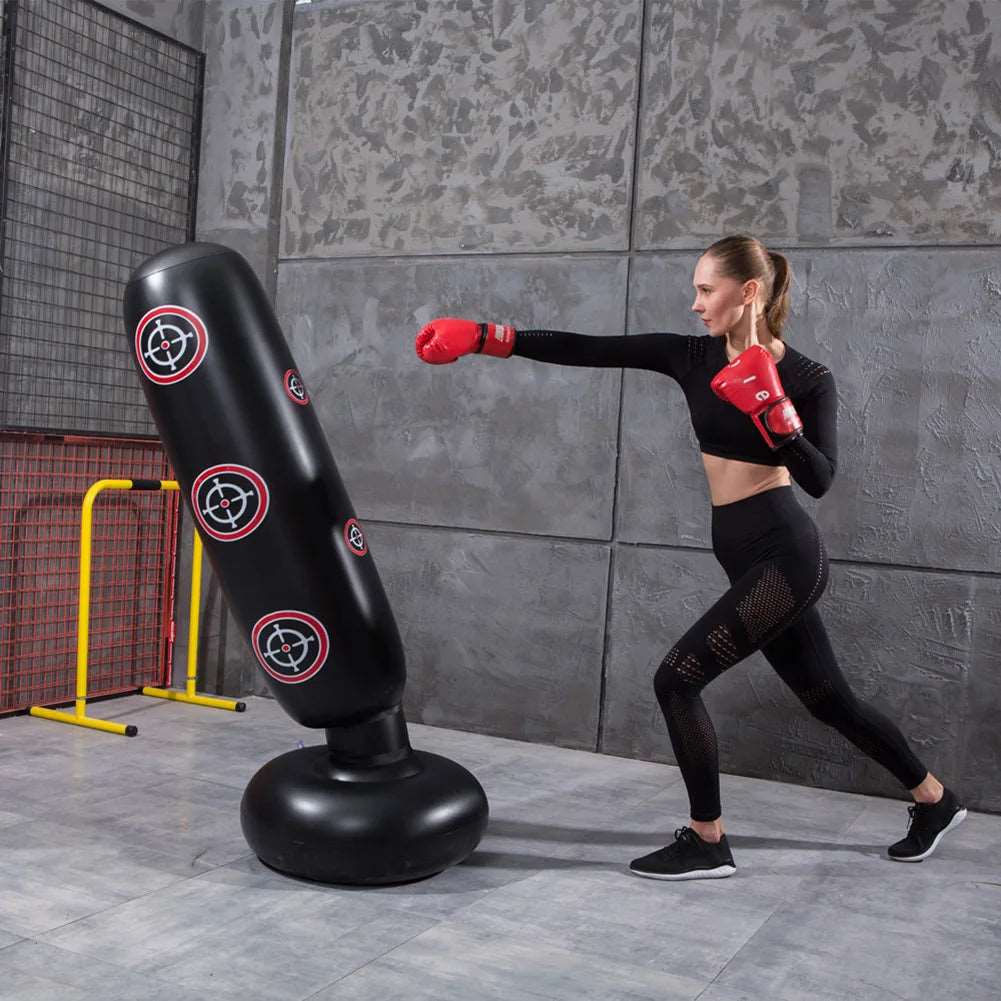 Boxing Punching Bag Boxing Muay Thai Inflatable Boxing Bag Training Pressure Relief Exercise Punching Stand Fitness Equipment - Gym&Gadgets