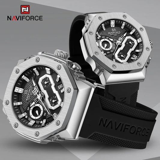 NAVIFORCE Fashion Sport Lover's Watches for Men and Women Silicone Strap Military Waterproof High Quality Couple Wrist watches - Gym&Gadgets