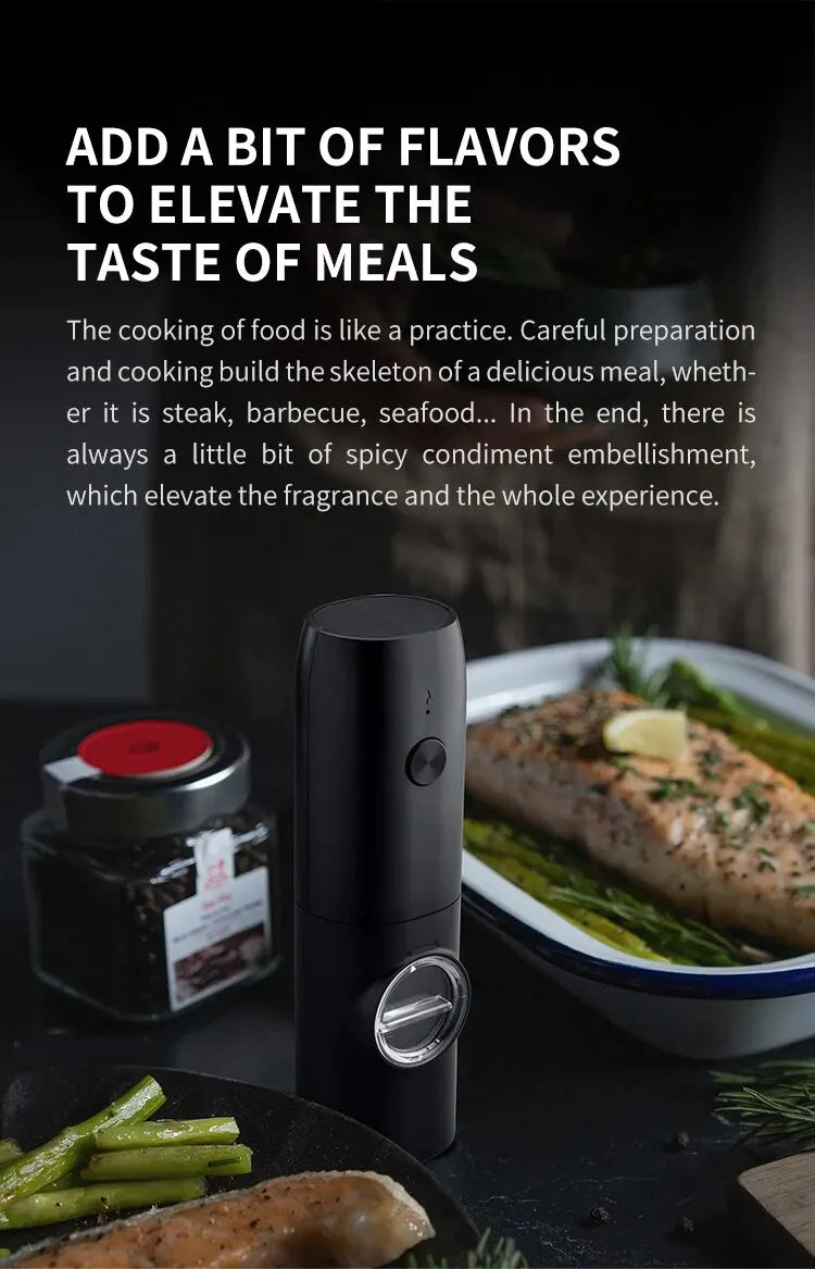 Rechargeable USB Electric Automatic Salt and Pepper Grinder. - Gym&Gadgets