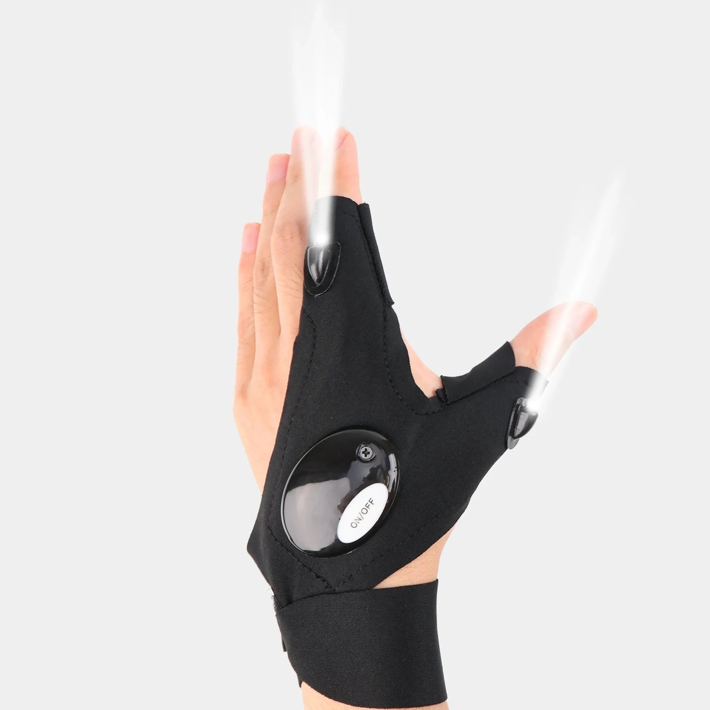 LED Half Finger Glove for Men Women Outdoor Waterproof Night .