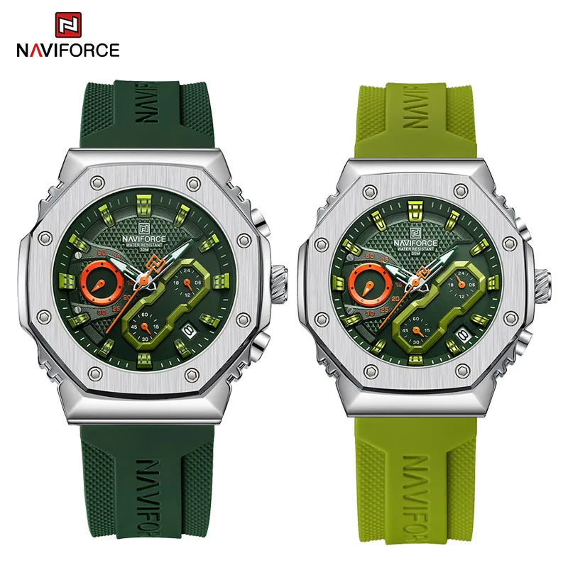 NAVIFORCE Fashion Sport Lover's Watches for Men and Women Silicone Strap Military Waterproof High Quality Couple Wrist watches - Gym&Gadgets