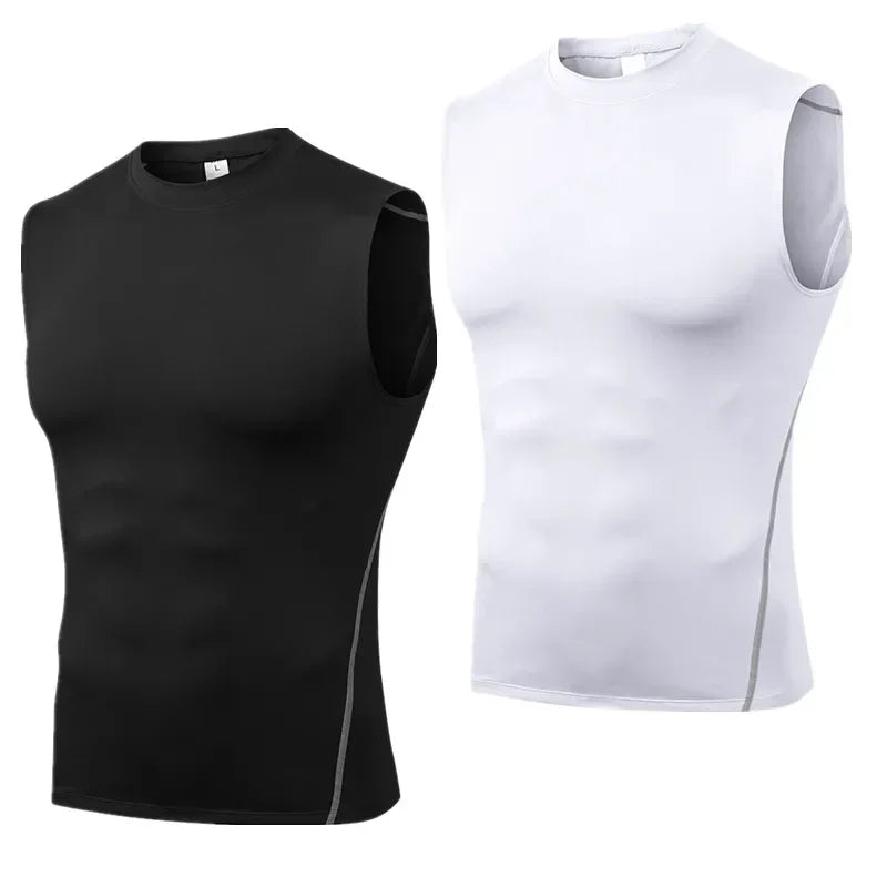 Men Compression Sport Skinny Vest Tight Tank Base Layer Sleeveless.