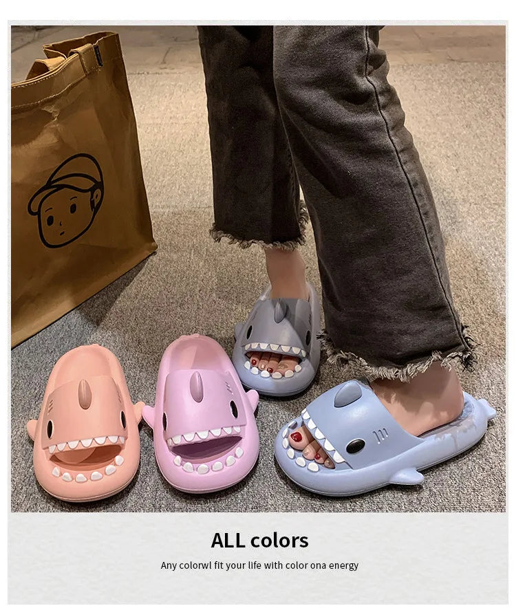 New Shark Slippers for Female Men Shoes Shark Flip Flops.