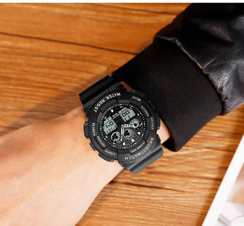 SANDA Multifunctional Sports Watch Waterproof Luminous Dual Movement Quartz Electronic Watch Fashion Couple Watch for Men Women - Gym&Gadgets