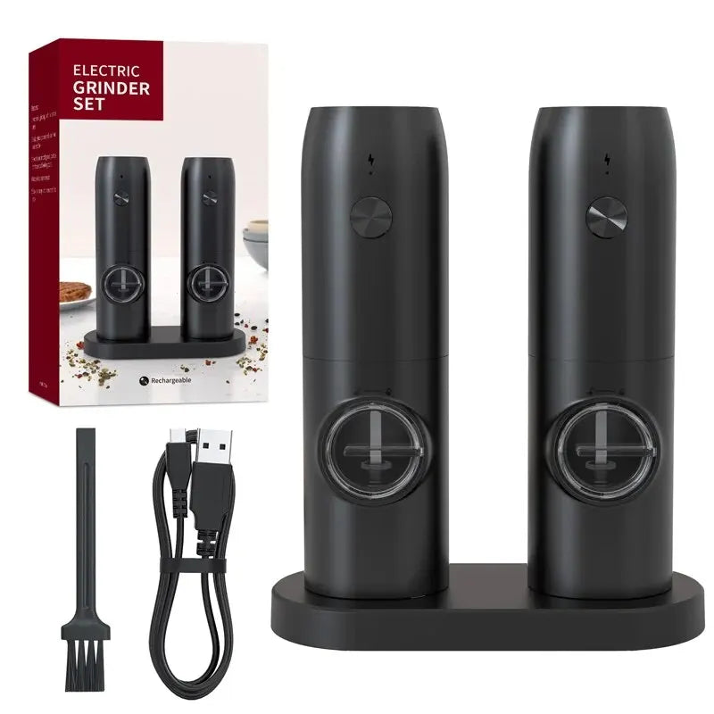 Rechargeable USB Electric Automatic Salt and Pepper Grinder. - Gym&Gadgets