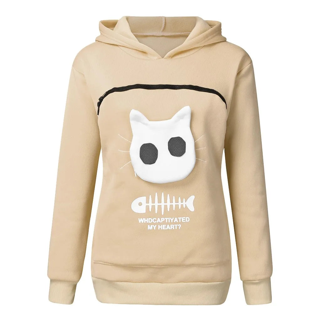 Sweatshirt Cat Lovers Hoodie Kangaroo Dog Pet Paw Pullovers Cuddle Pouch Sweatshirt Pocket Animal Ear Hooded Dropshipping - Gym&Gadgets