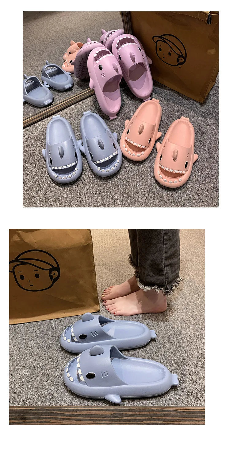 New Shark Slippers for Female Men Shoes Shark Flip Flops.