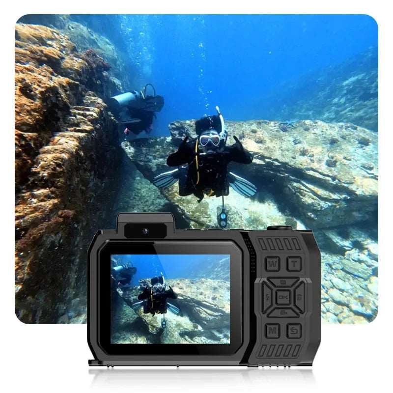 6500W high-definition pixels waterproof camera D50 Dual screen selfie Outdoor sports HD diving underwater 10 meters swimming - Gym&Gadgets