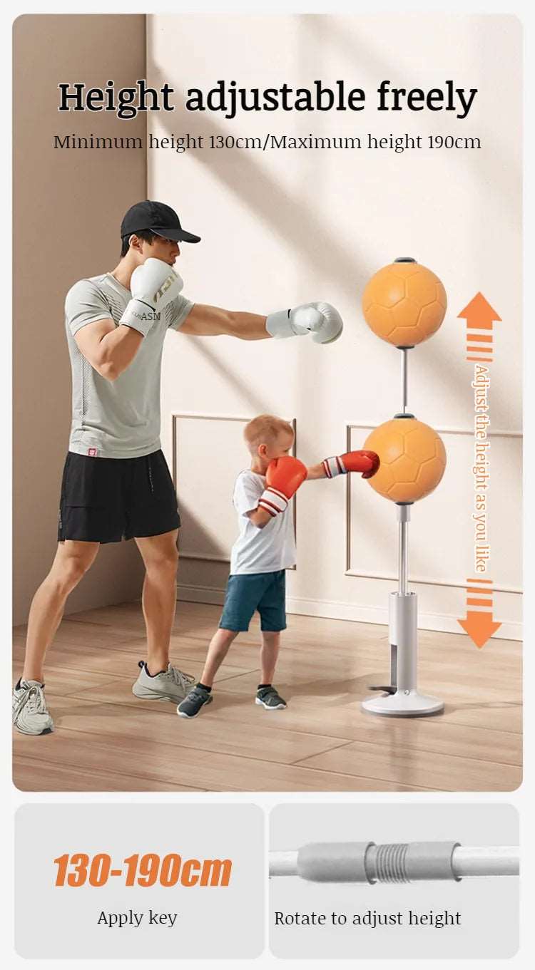 Adjustable Height Boxing ball Reaction Sandbags Training Decompression Vertical Sandbag boxing punching bag Home Venting Balls - Gym&Gadgets