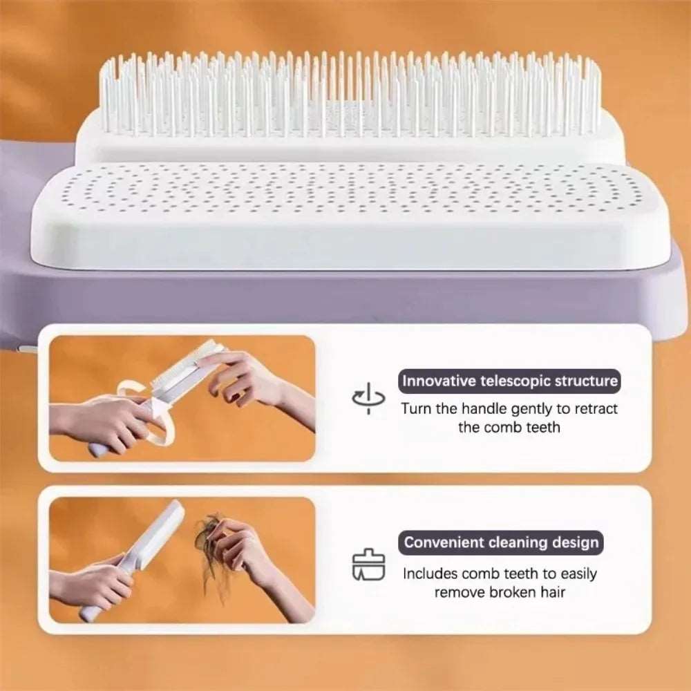 Massage Airbag Comb Straight Hair Comb Rotation Handles Cleaning Hair.