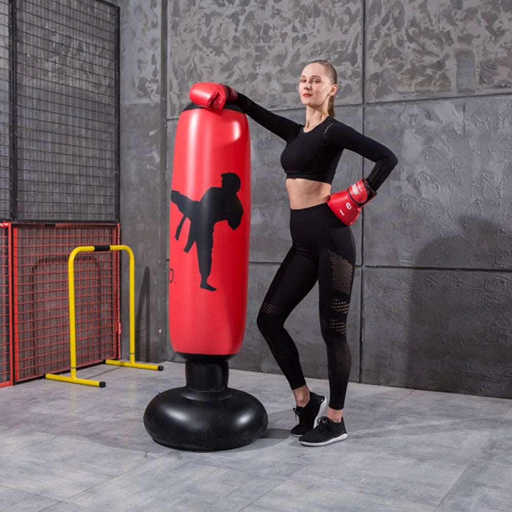 Boxing Punching Bag Boxing Muay Thai Inflatable Boxing Bag Training Pressure Relief Exercise Punching Stand Fitness Equipment - Gym&Gadgets