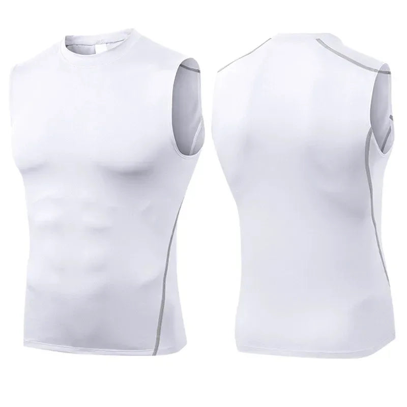 Men Compression Sport Skinny Vest Tight Tank Base Layer Sleeveless.