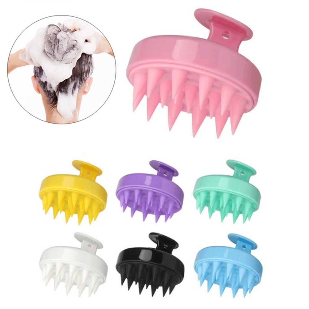 Silicone Shampoo Brush Head Scalp Massage Comb Hair Washing.