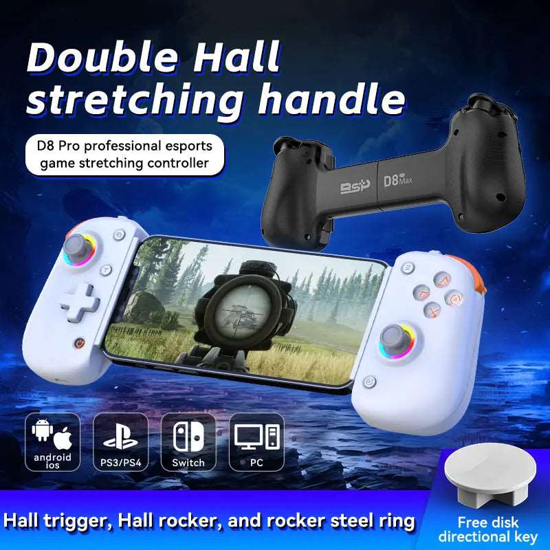 BSP D8 RGB Tablet Controller Wireless Handle For Switch PUBG Game Bluetooth Stretching Joystick For PS3 PS4 Android For ios Game - Gym&Gadgets