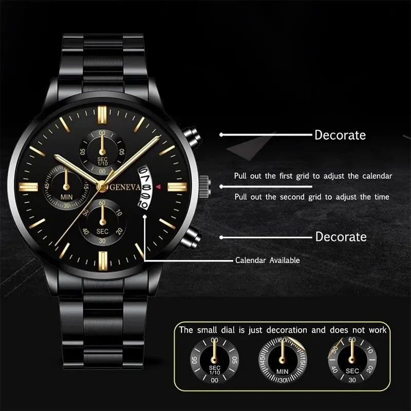 New Fashion Mens Sports Watches Luxury Calendar Quartz Wristwatch Business Watches Man Clock Relogio Masculino Reloj Hombre - Gym&Gadgets