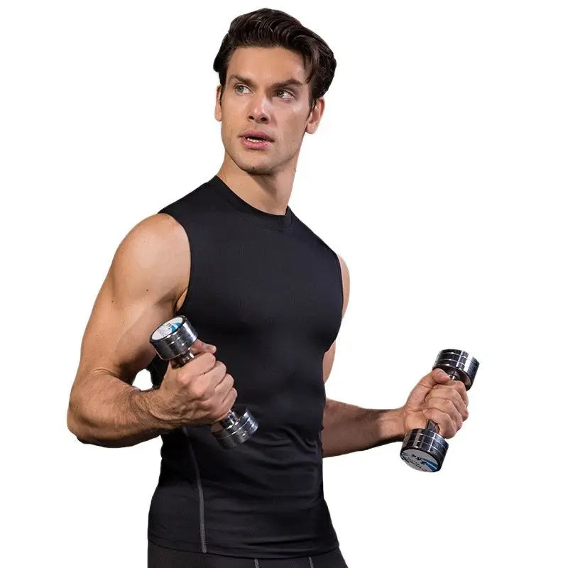 Men Compression Sport Skinny Vest Tight Tank Base Layer Sleeveless.