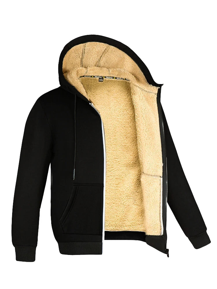 Winter Lambswool Coats Thicken Warm Jackets Long Sleeve Zipper Hoodies.