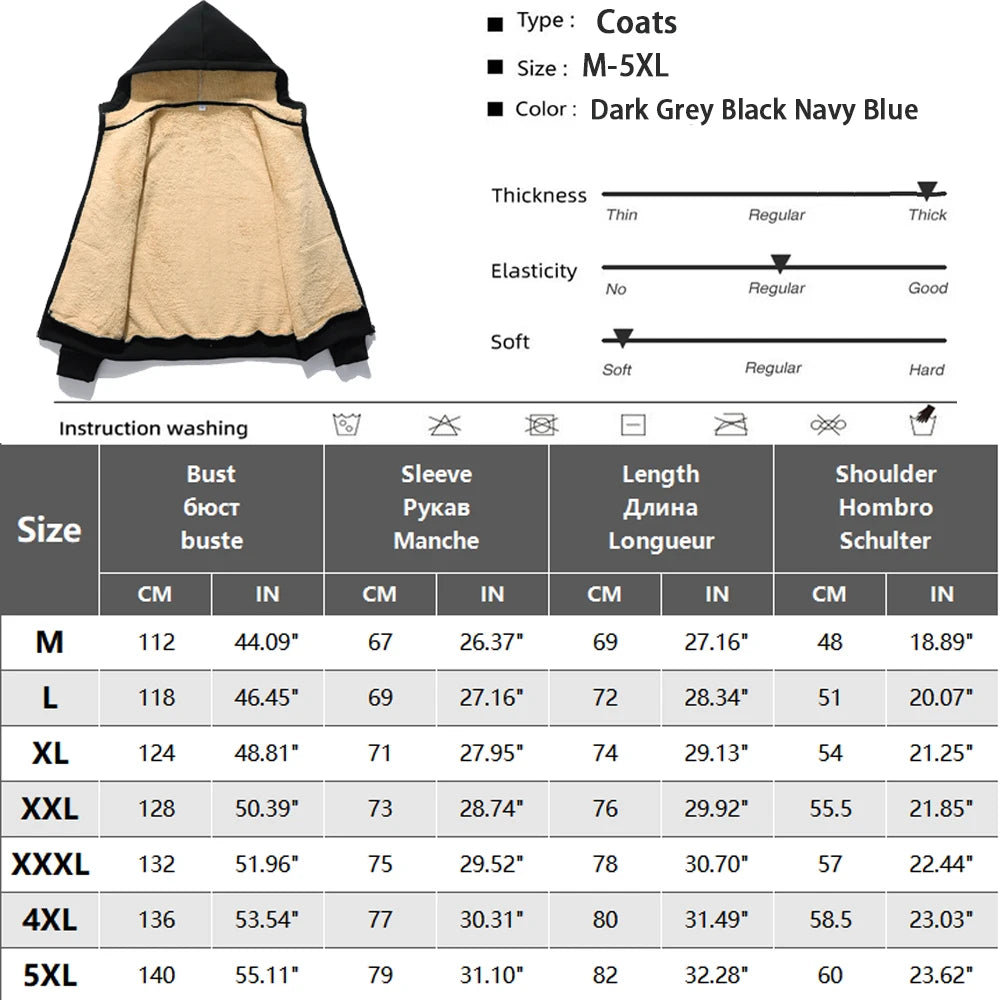 Winter Lambswool Coats Thicken Warm Jackets Long Sleeve Zipper Hoodies.