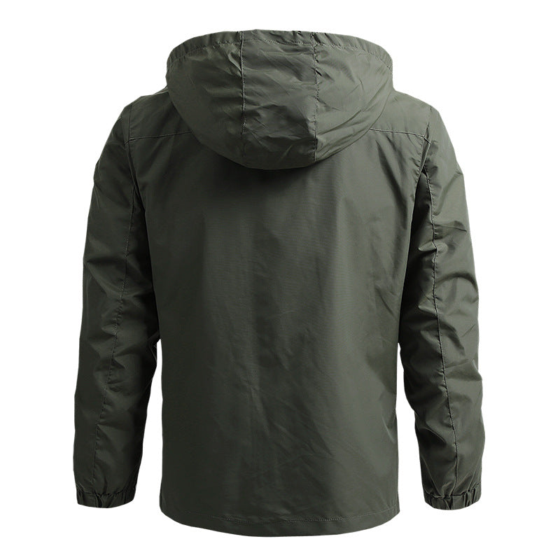 Windbreaker Men Tactical Jacket Waterproof Outdoor Hooded Coat Sport.