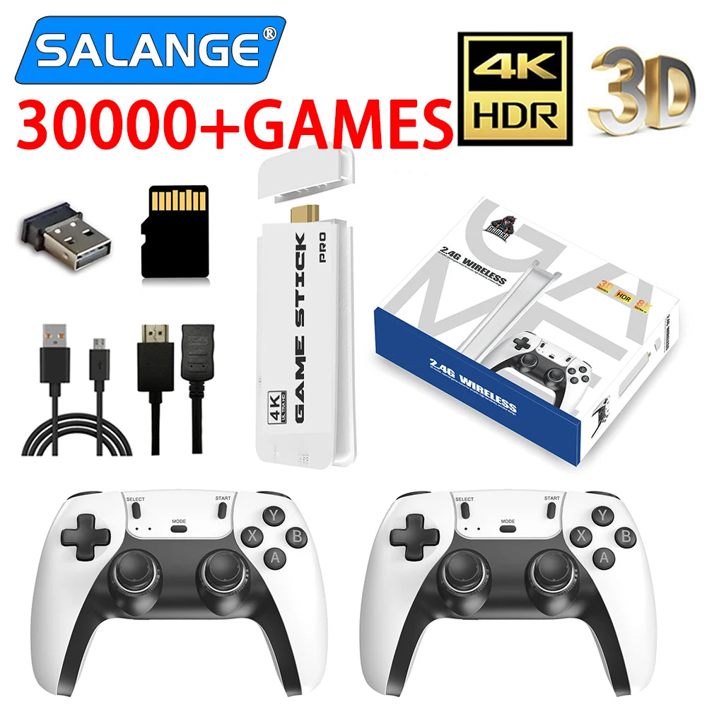 M15 4K Pro Game Stick 64G 30000+ Video Game Console 2.4G Double Wireless Controller 4K Retro Game TV Stick Retro Classic Games - Gym&Gadgets