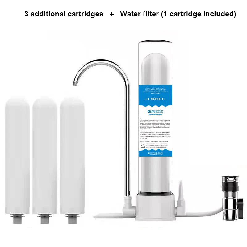 Water purifier household direct drinking tap filter tap water transparent.