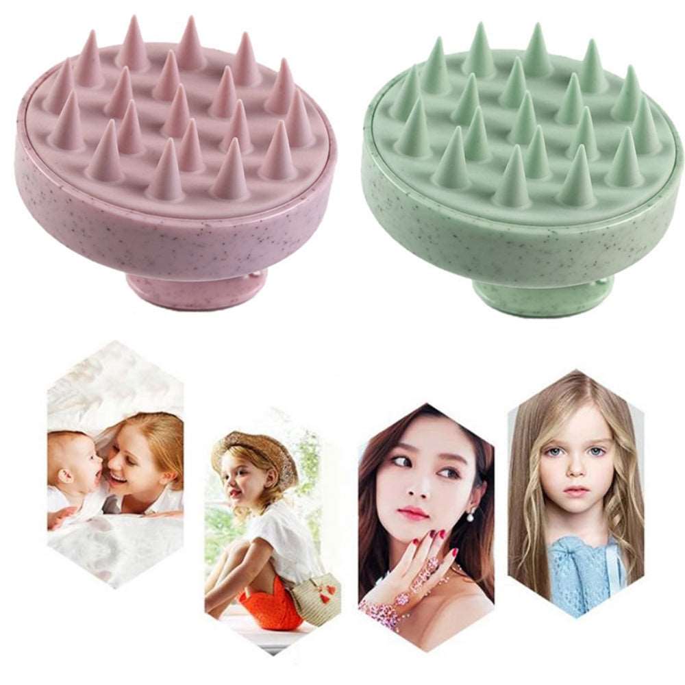 Silicone Shampoo Brush Head Scalp Massage Comb Hair Washing.