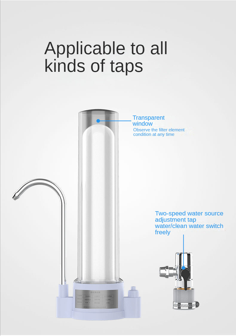 Water purifier household direct drinking tap filter tap water transparent.